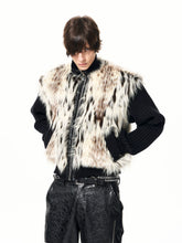 【26s Jan.】Fur-trimmed Quilted Stand-collar Knit Sweater