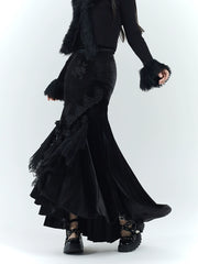 【25s Jul.】Gothic Velvet Fishtail Skirt