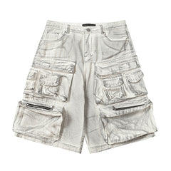 【25s Jul.】Washed Dirty-Dye Utility Shorts