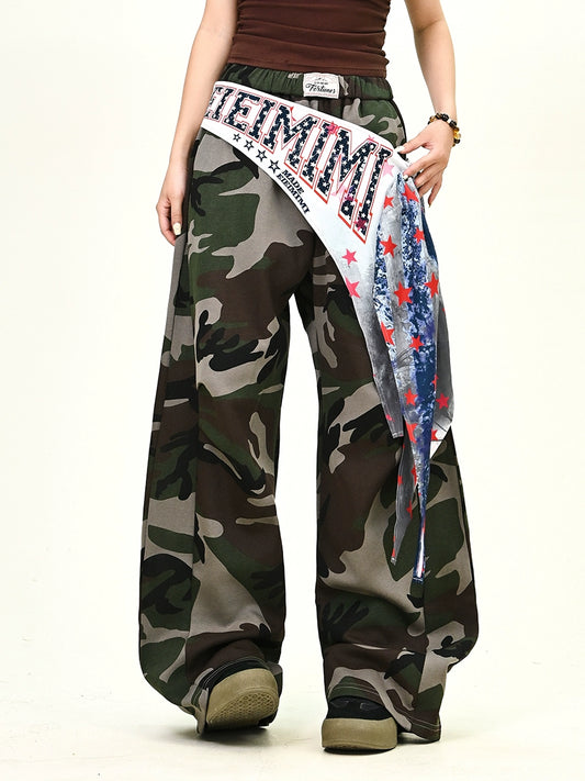 【25s Aug.】Detachable Panel Camo Wide-Leg Trousers