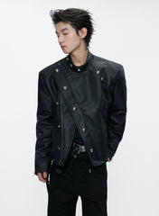 Slim Asymmetric Zip Faux Fur Jacket