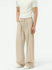 Lyocell Drawstring Wide-Leg Pants