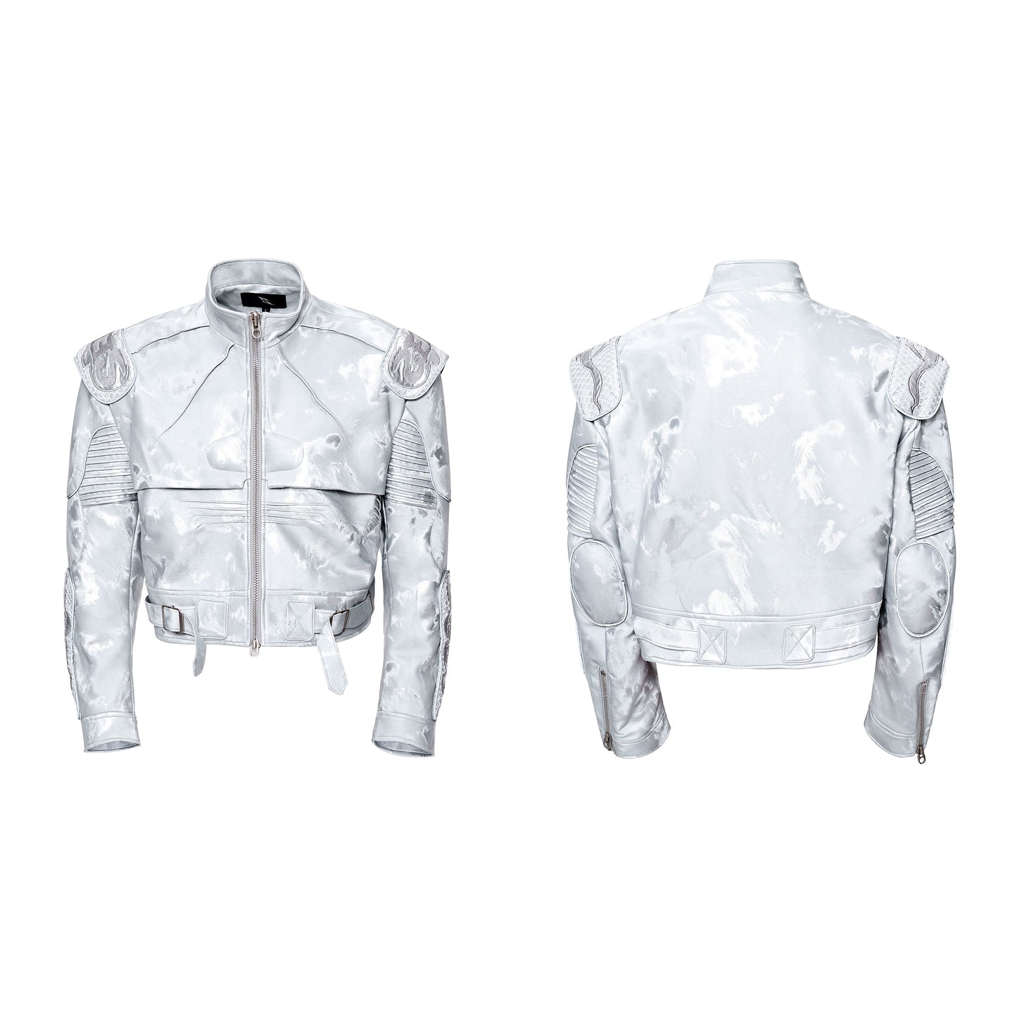 【25s Dec.】Cyberpunk Embroidered Motorcycle Leather Jacket