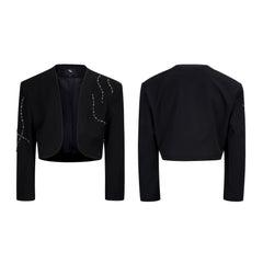 【25s Sep.】Patchwork Rhinestone Draped Suit Pants