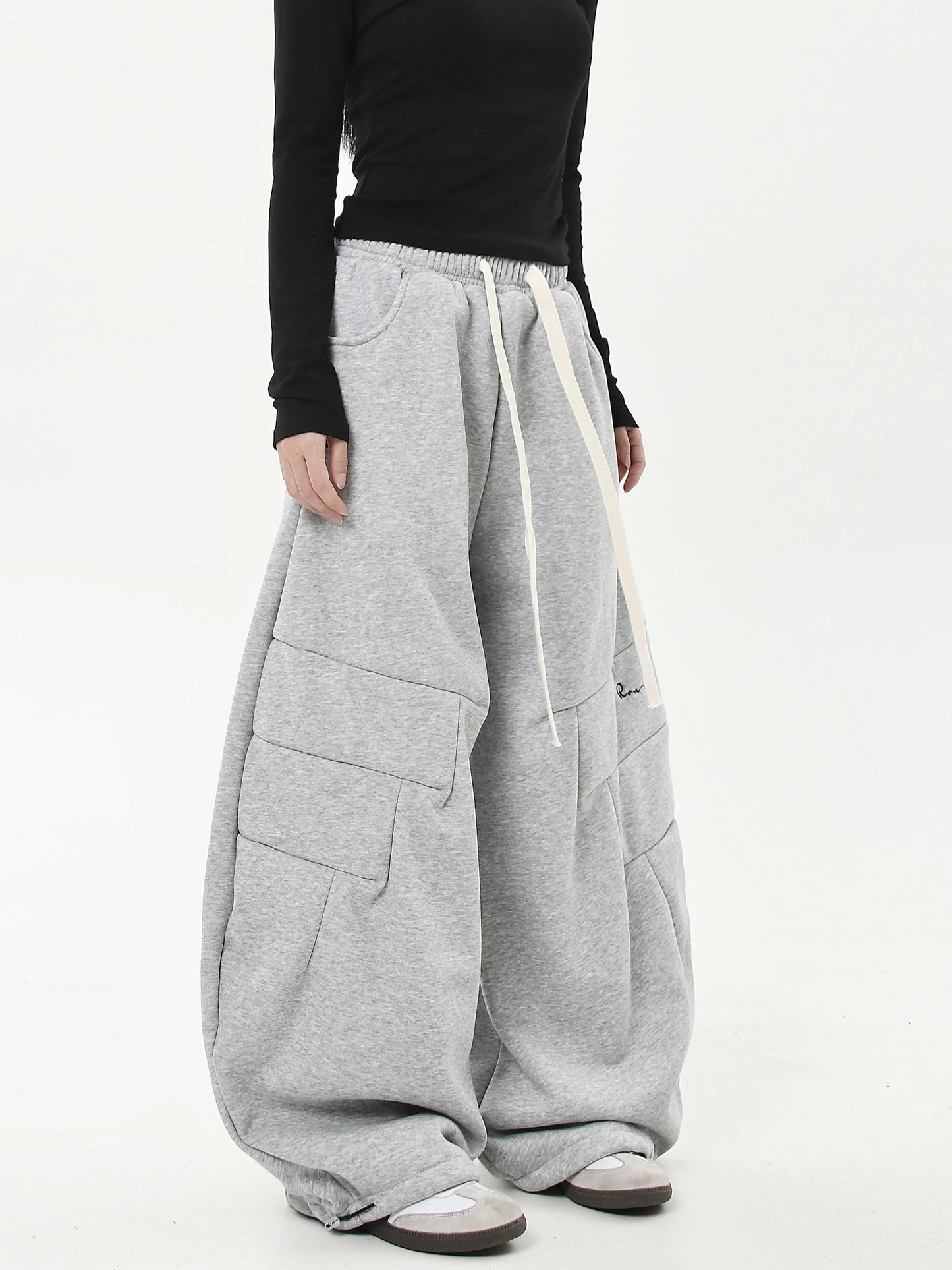 【25s Jul.】Fleece-Lined Deconstructed Blade-Cut Wide Pants