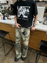 【25s Feb.】Camouflage American Embroidery Casual Pants