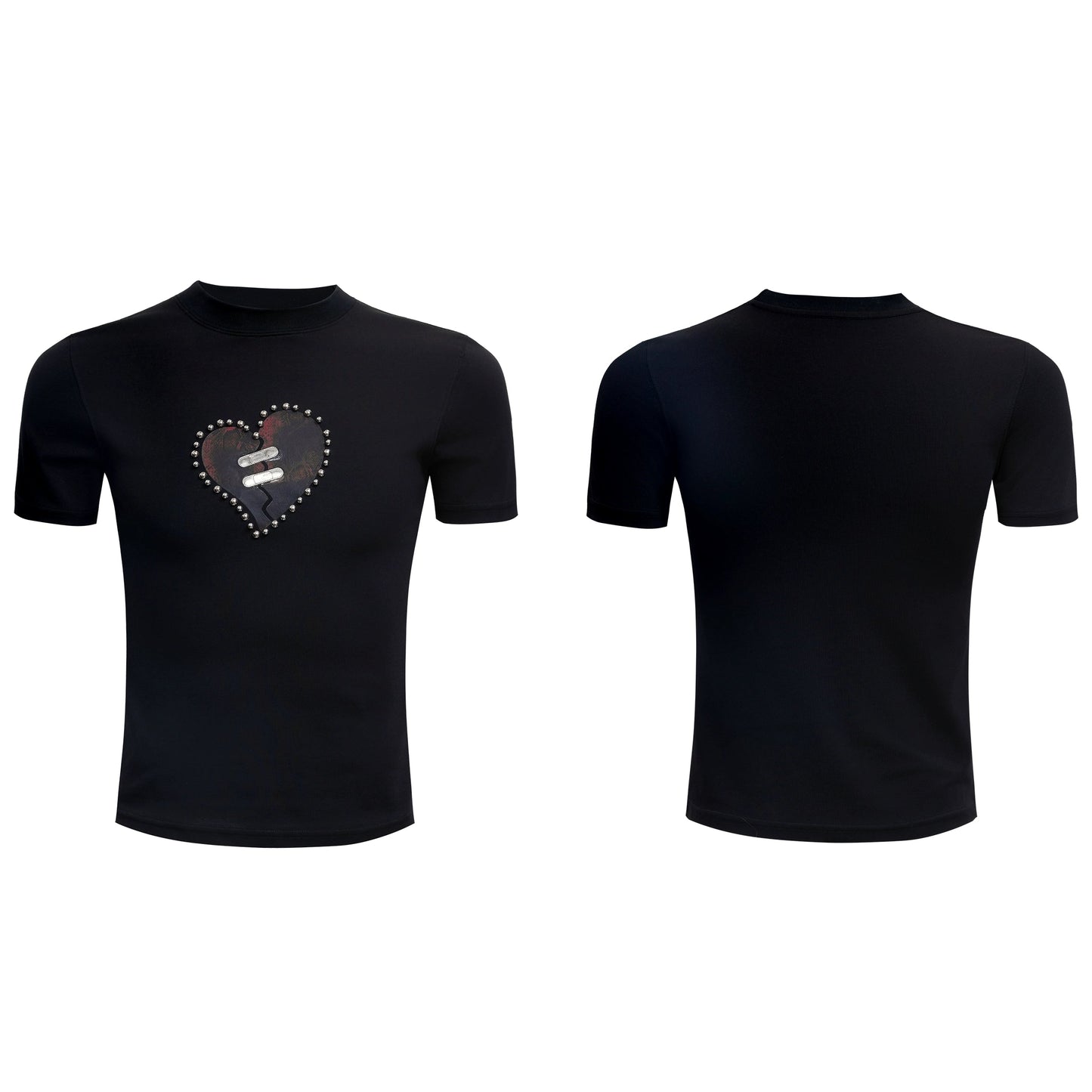 【25s Jul.】Metal Beads Heart Cracks Heavy T-shirt