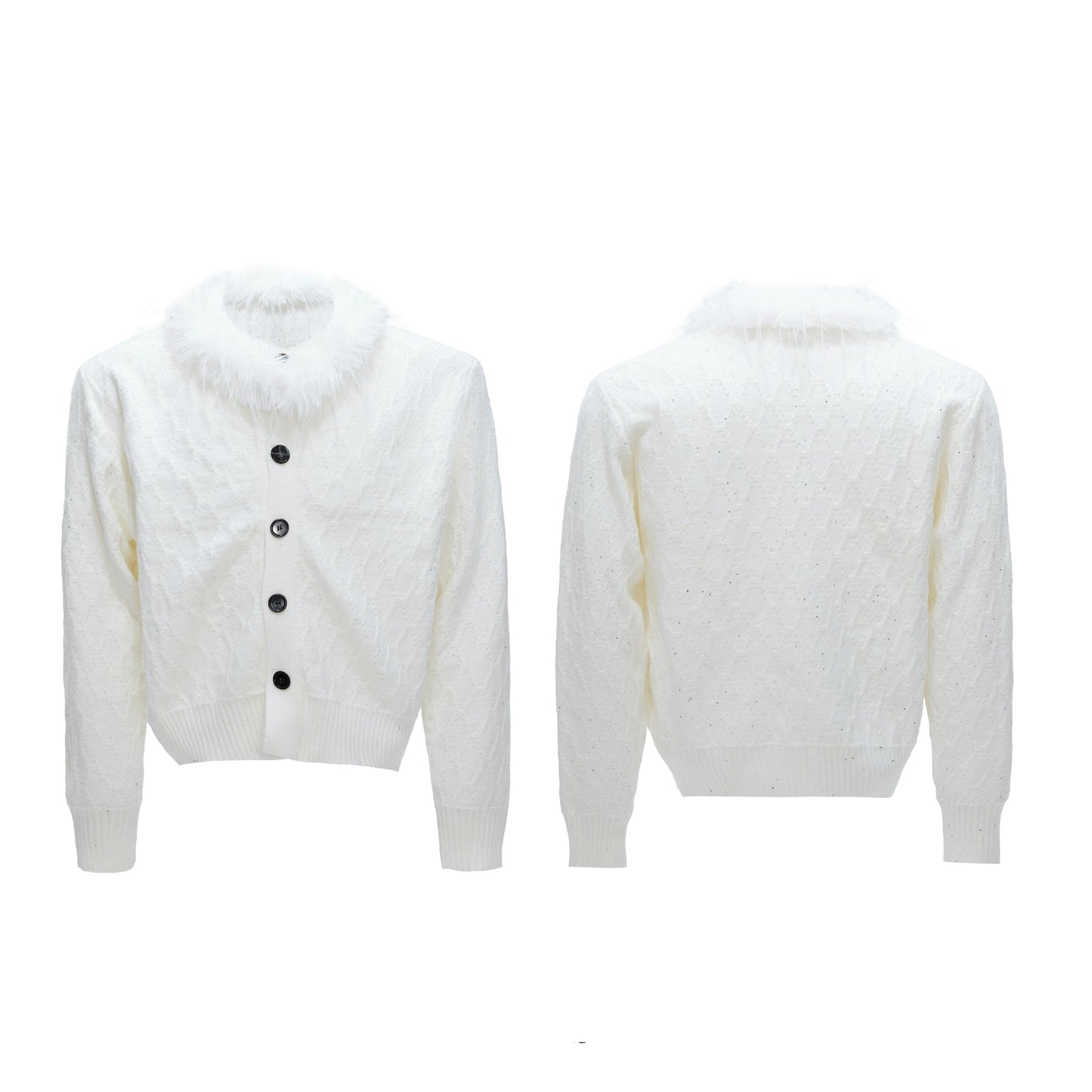 【25s Nov.】Fine Glitter Textured Cable Knit Sweater