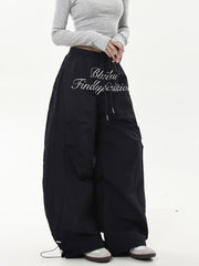 【25s Jul.】Lettering Embroidered Pleated Paratrooper Overalls