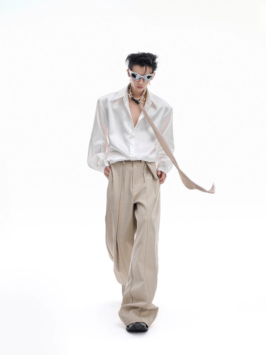 【25s Aug.】Deconstructed Pleated Relaxed-Fit Trousers