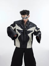 【24s February.】Embossed Color Block Leather Jacket ArtsKoreanMan