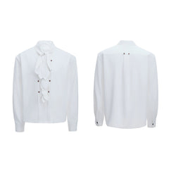 【25s Aug.】Scarf Neckline Ice Silk Shirt