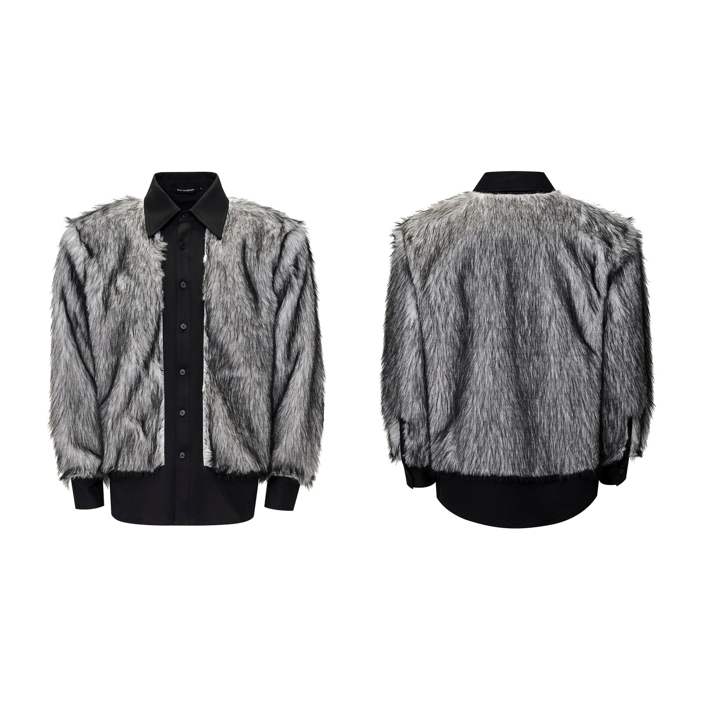 【25s Oct.】Faux Fur Patchwork Design Plush Warm Shirt