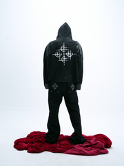 【25s Aug.】Patchwork Deconstructed Hooded Zip-Up Jacket