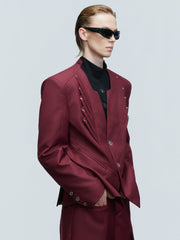 【25s Nov.】Wool Blend Tailored V-neck Suit / Trousers