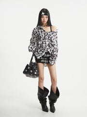 【25s Aug.】Art Print Statement Long Sleeve Shirt