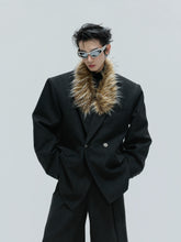 【25s Nov.】Elegant Detachable Fur Collar Wool Suit/Trousers