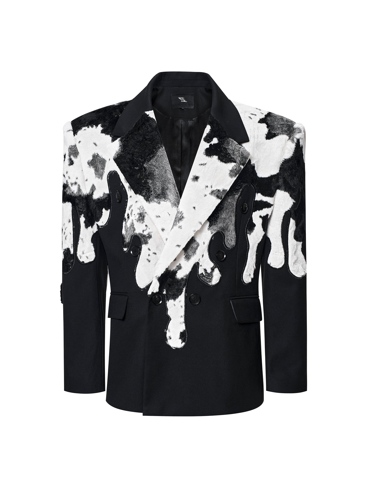 Cow-print Fur Blazer