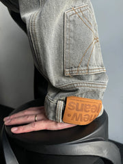 【25s Aug.】Deconstructed Washed Reversed Stand Collar Denim Jacket