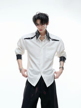 【25s Aug.】Sequined Contrast Lapel Shirt