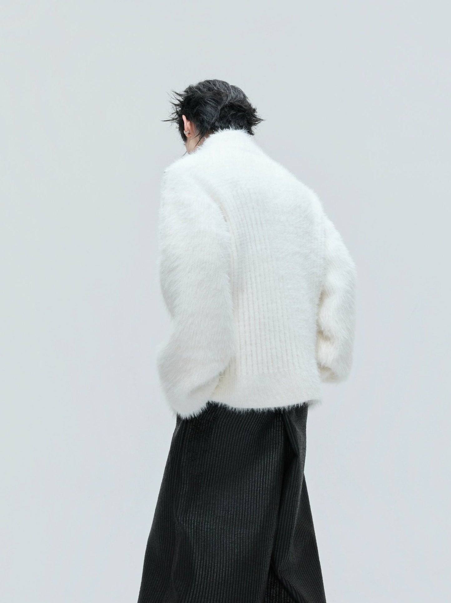 【25s Nov.】High-neck Plush Pearl Embellished Sweater