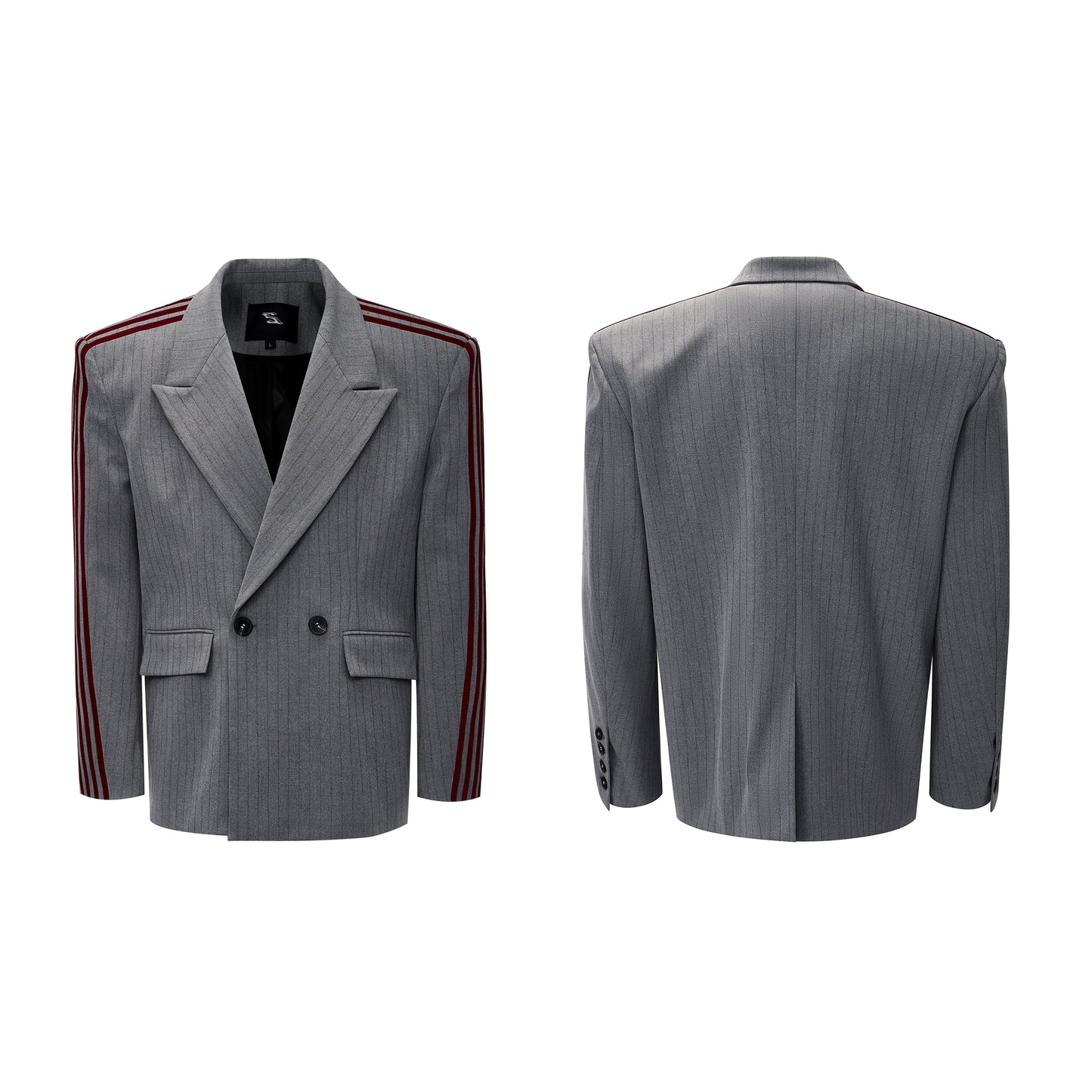 Vertical Striped Double-breasted Elegant Suit