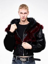 【25s Oct.】Studded Faux Fur Hooded Jacket