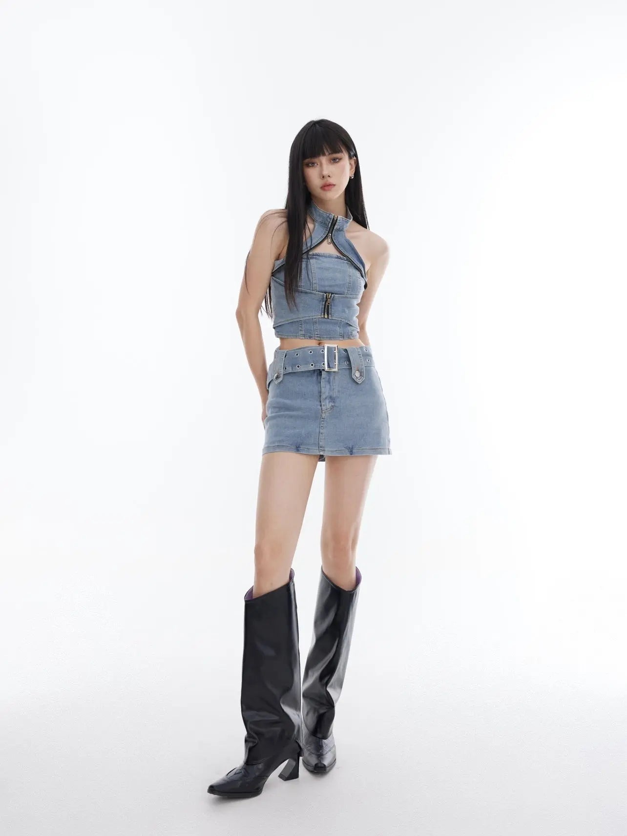 【23s August.】Trend Denim Vest Tight Skirt ArtsKoreanMan