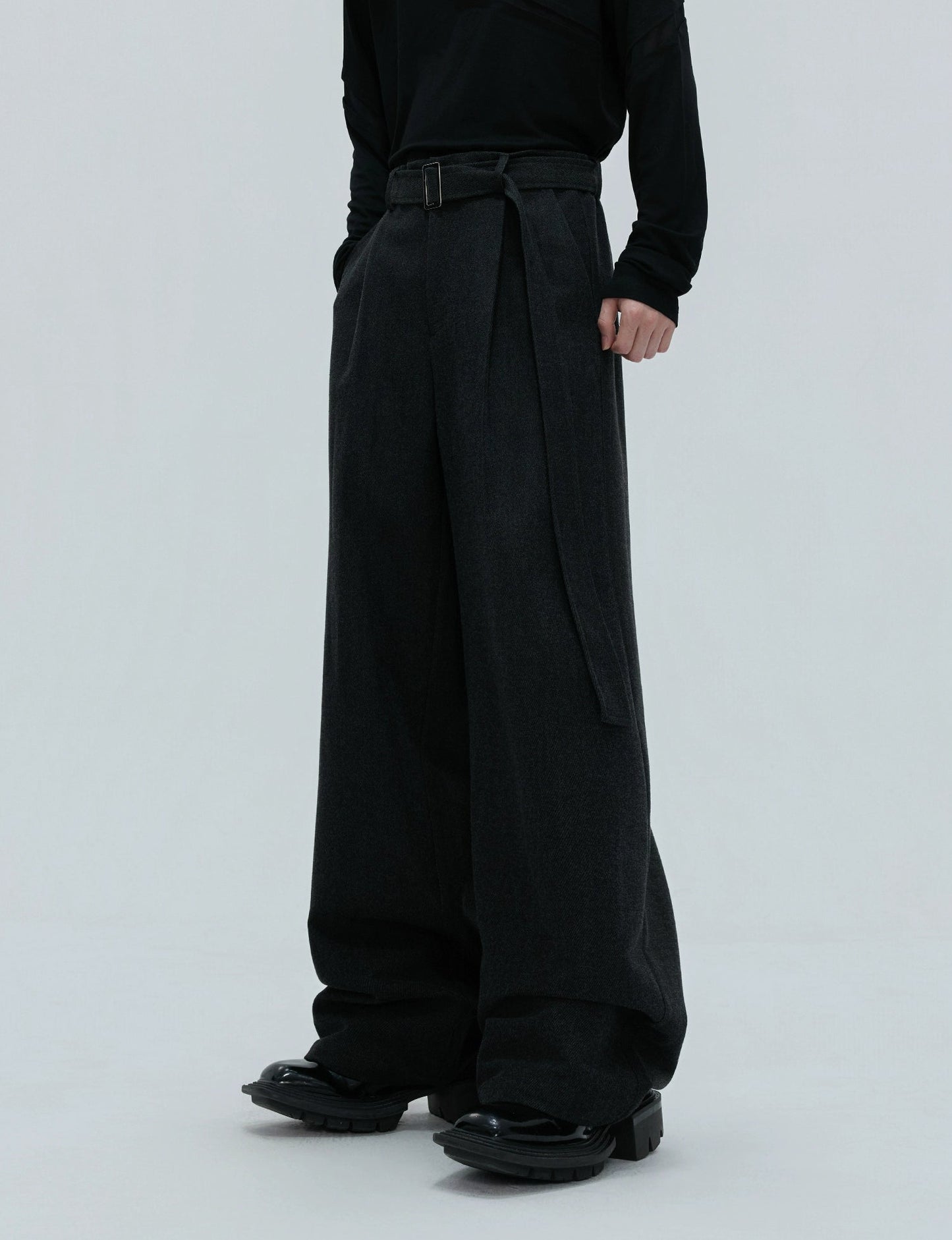 【25s Nov.】Elegant Detachable Fur Collar Wool Suit/Trousers