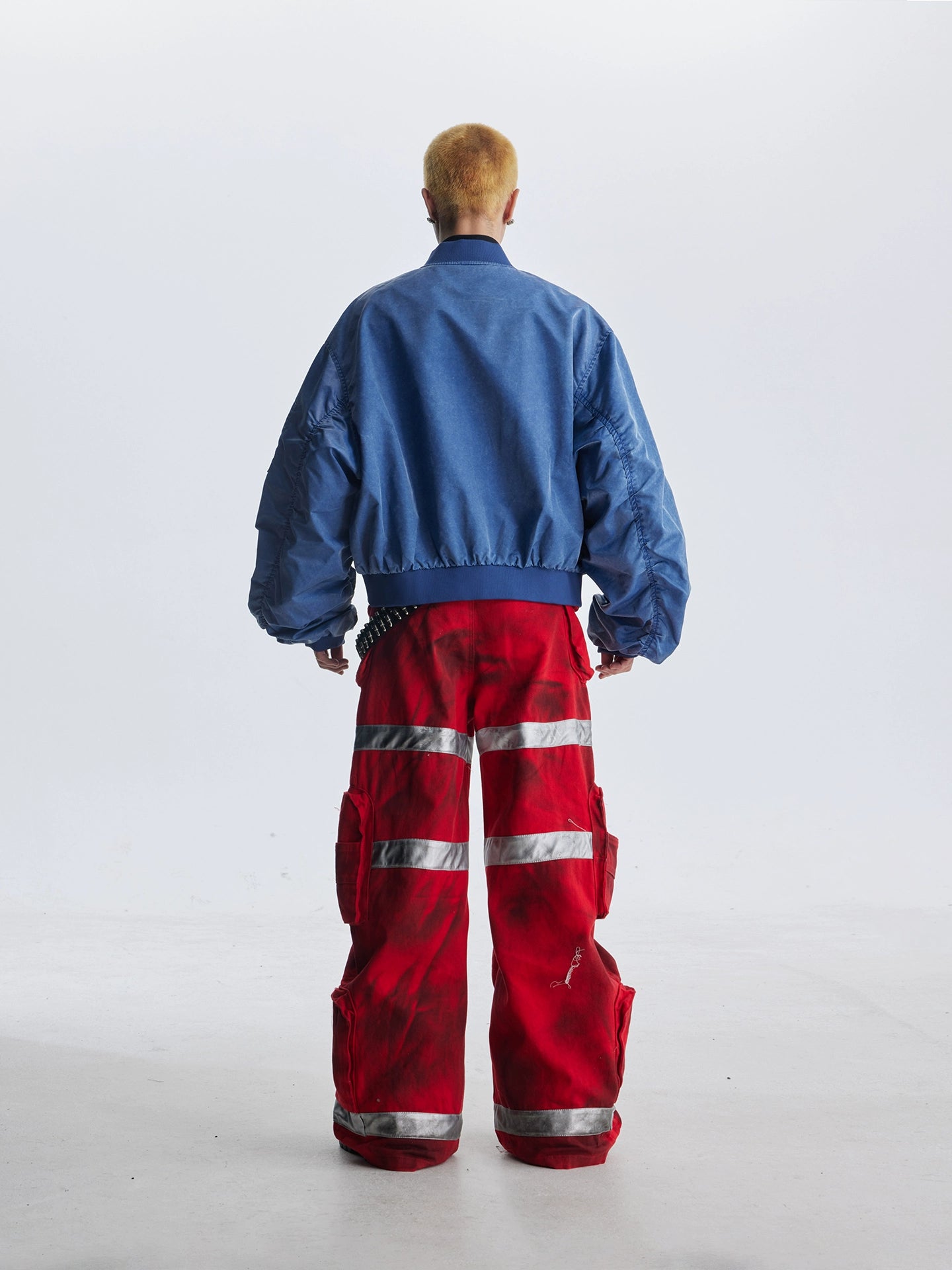【25s Aug.】Distressed Washed Loose Bomber Jacket