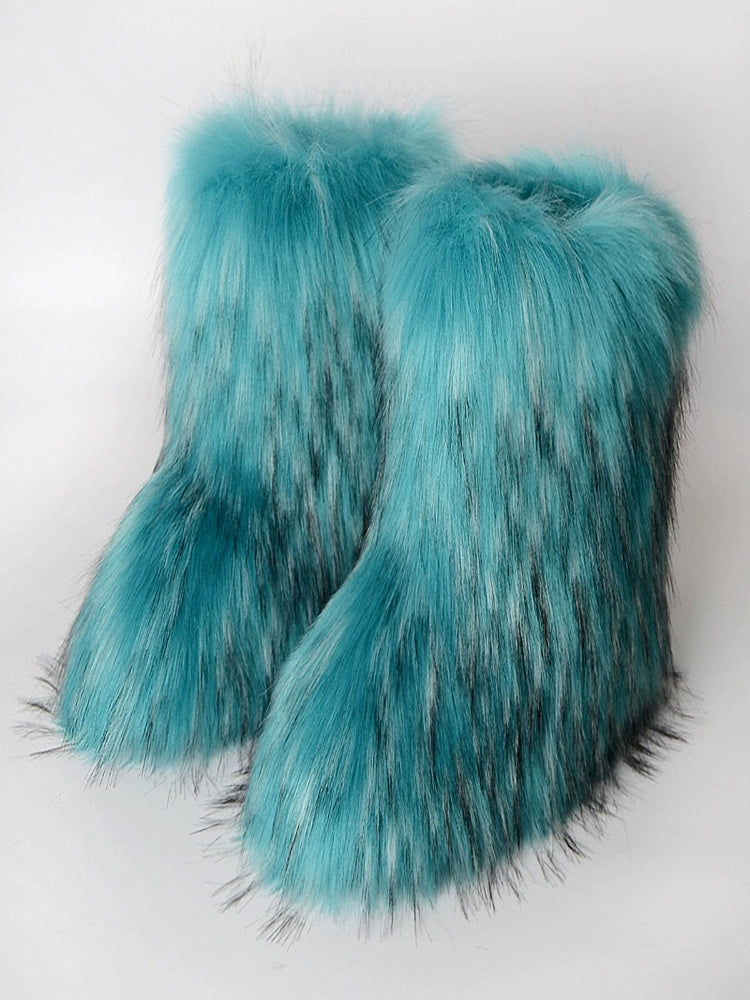 【24s Feb.】Furry Plush Mid-Tube Snow Boots