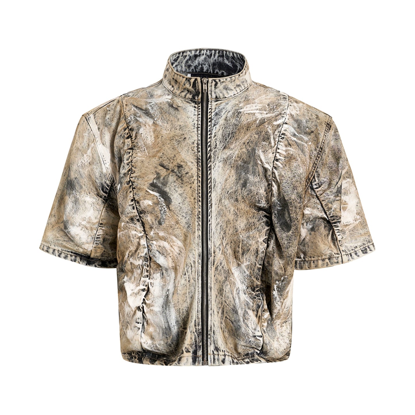 【25s May.】Summer Wasteland Style Shoulder Pad Zipper Denim Jacket