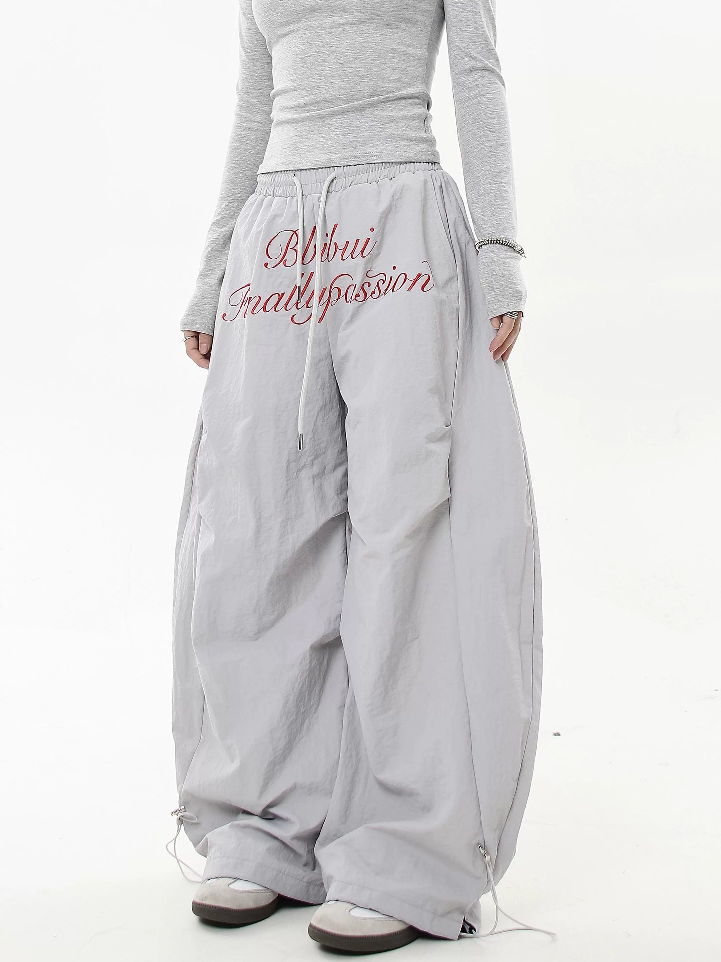 【25s Jul.】Lettering Embroidered Pleated Paratrooper Overalls
