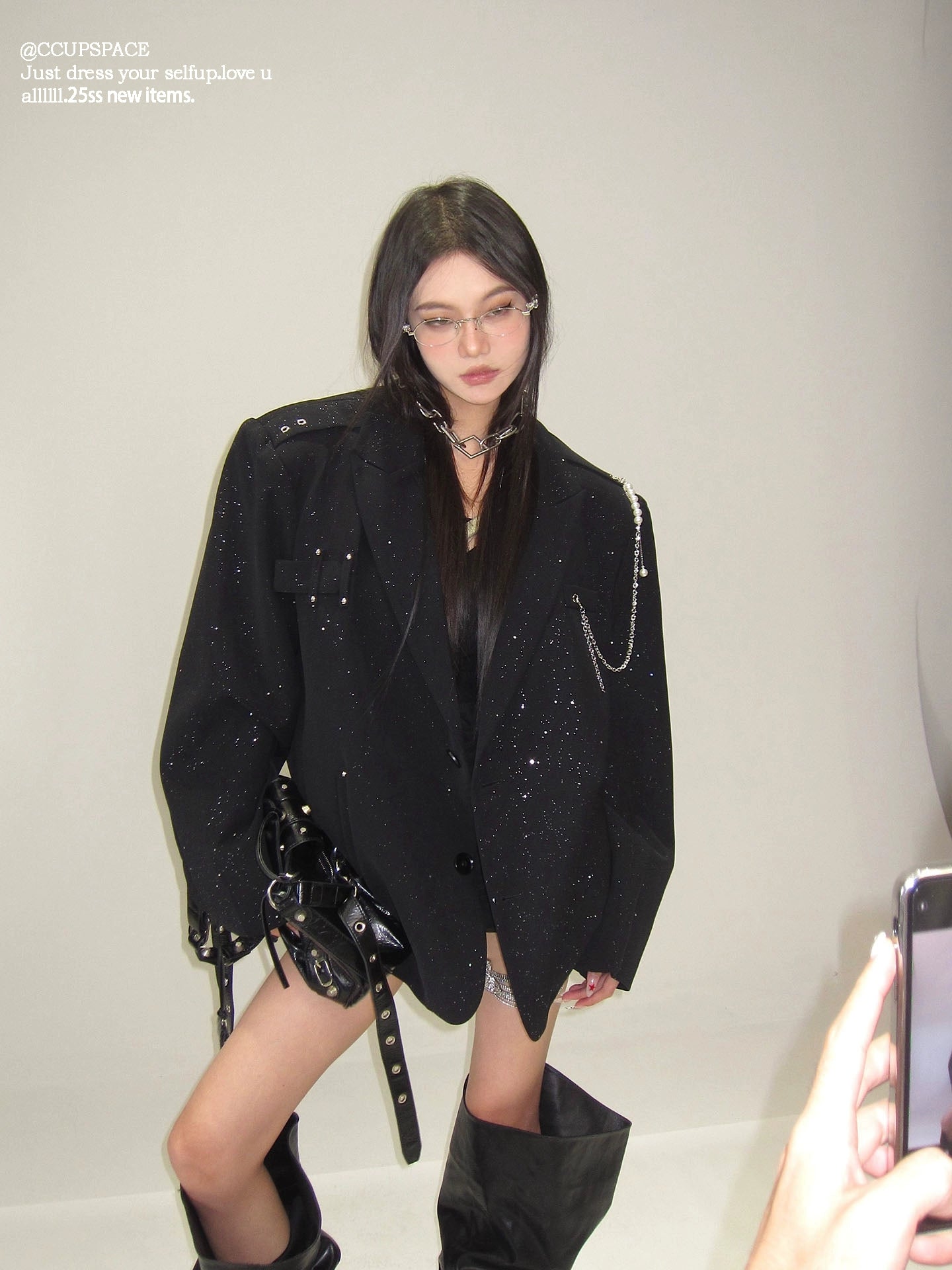 【25s Sep.】Light Luxury Starry Sky Glitter Suit Jacket