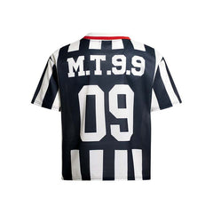 Vintage Letter Stripe Polo Jersey