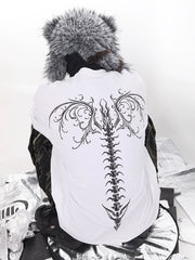 【25s Jul.】Dragon Backbone Graphic Oversized Drop Shoulder Tee