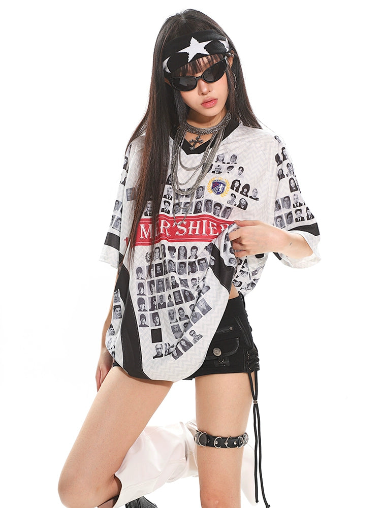 【25s Jul.】Newspaper Graphic Vintage Street Tee