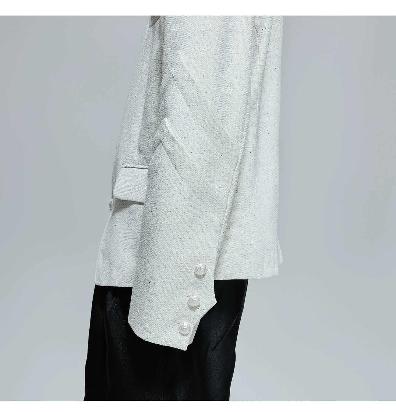 Stand-up Collar Stacked Panel Blazer