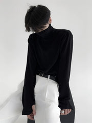 【25s Jul.】Simple High Collar Soft Bottoming Shirt