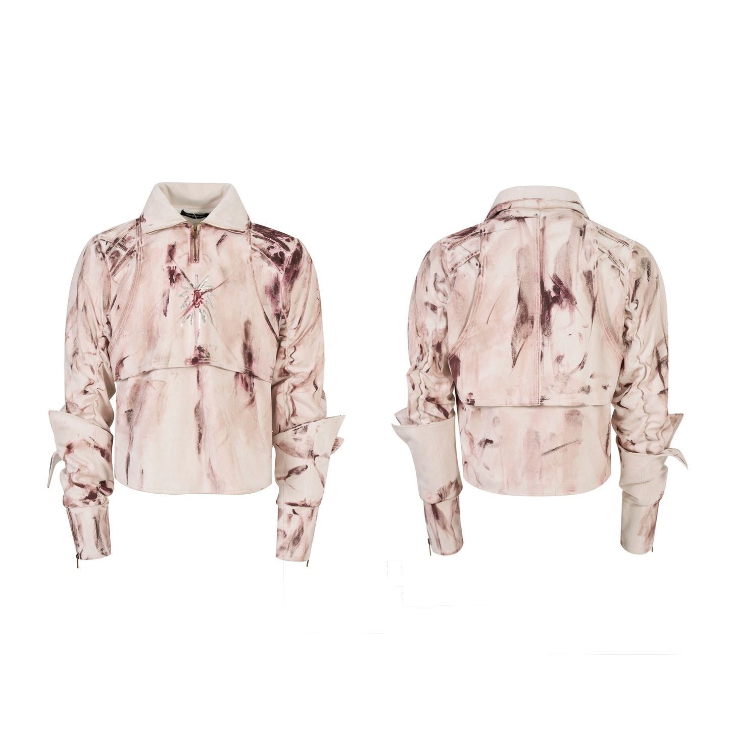 Suede Graffiti Deconstructed Design Hoodie/Pants