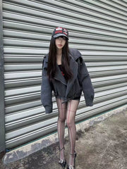 【25s Jul.】Deconstructed Grey Wool Cropped Fitted Jacket