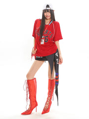 【25s Jun.】V-Neck Loose Mesh Knit Tee