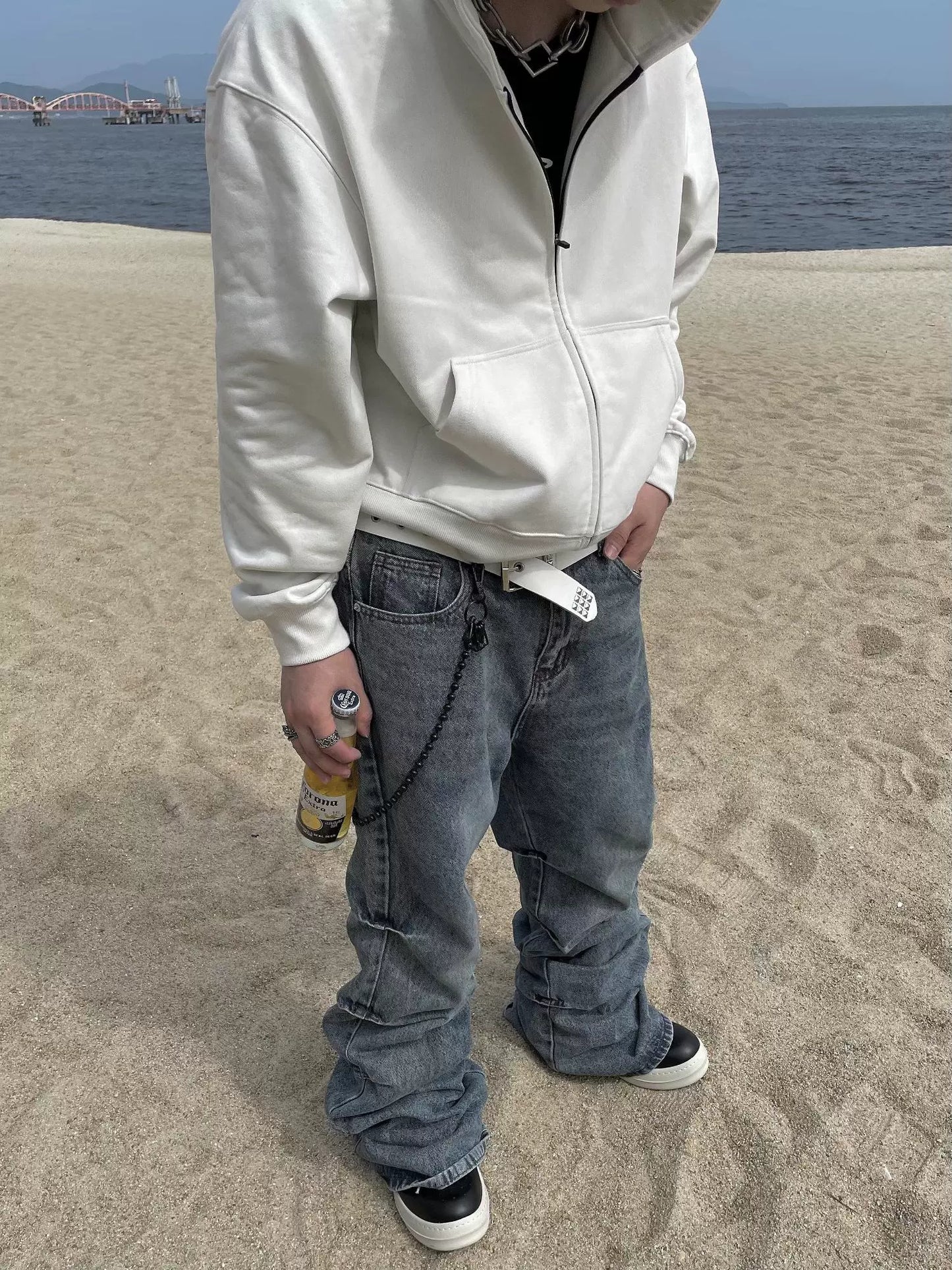 【25s May.】Vintage Wrinkled Flared Jeans