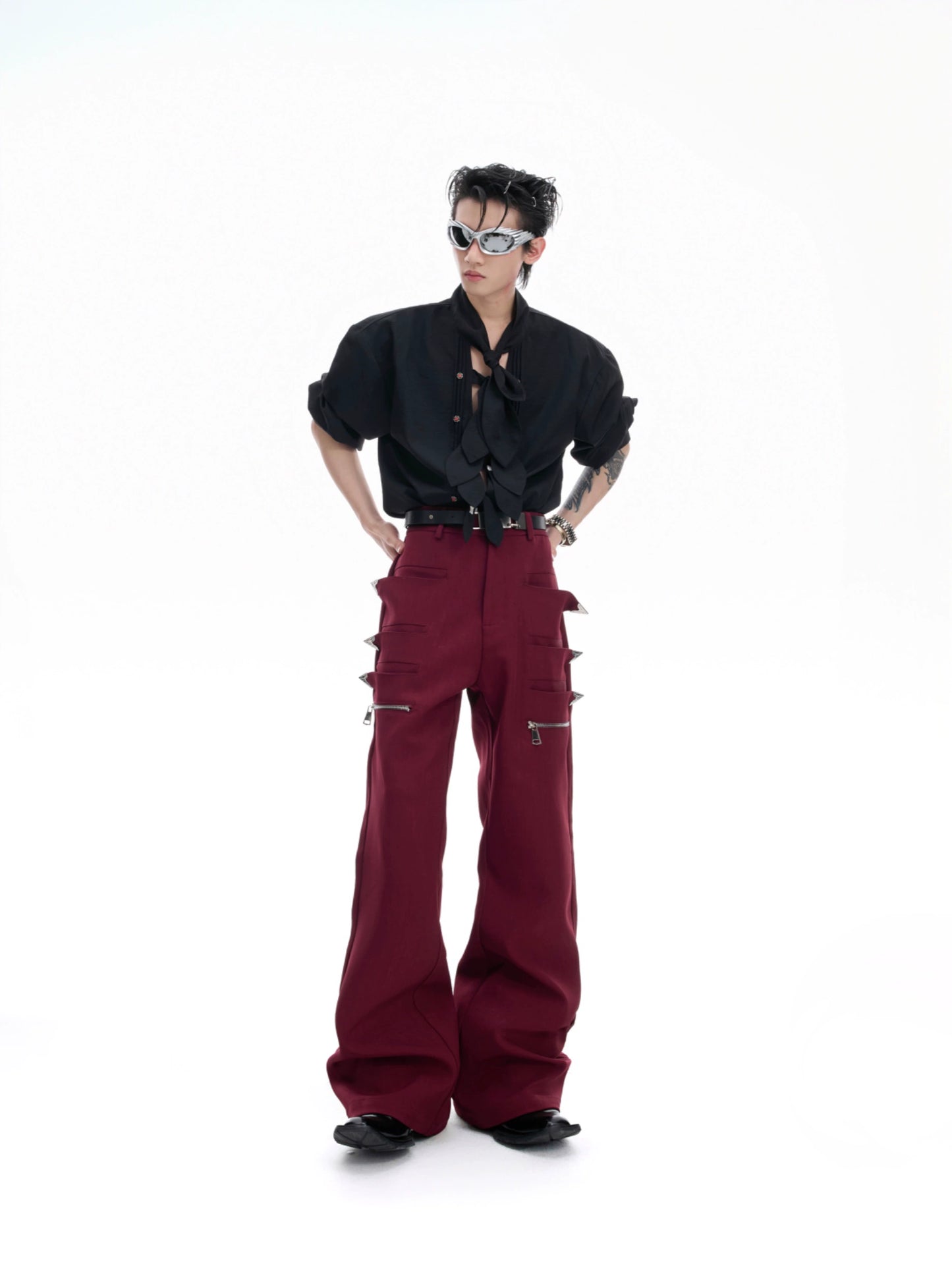 【25s Aug.】Scarf Neckline Ice Silk Shirt