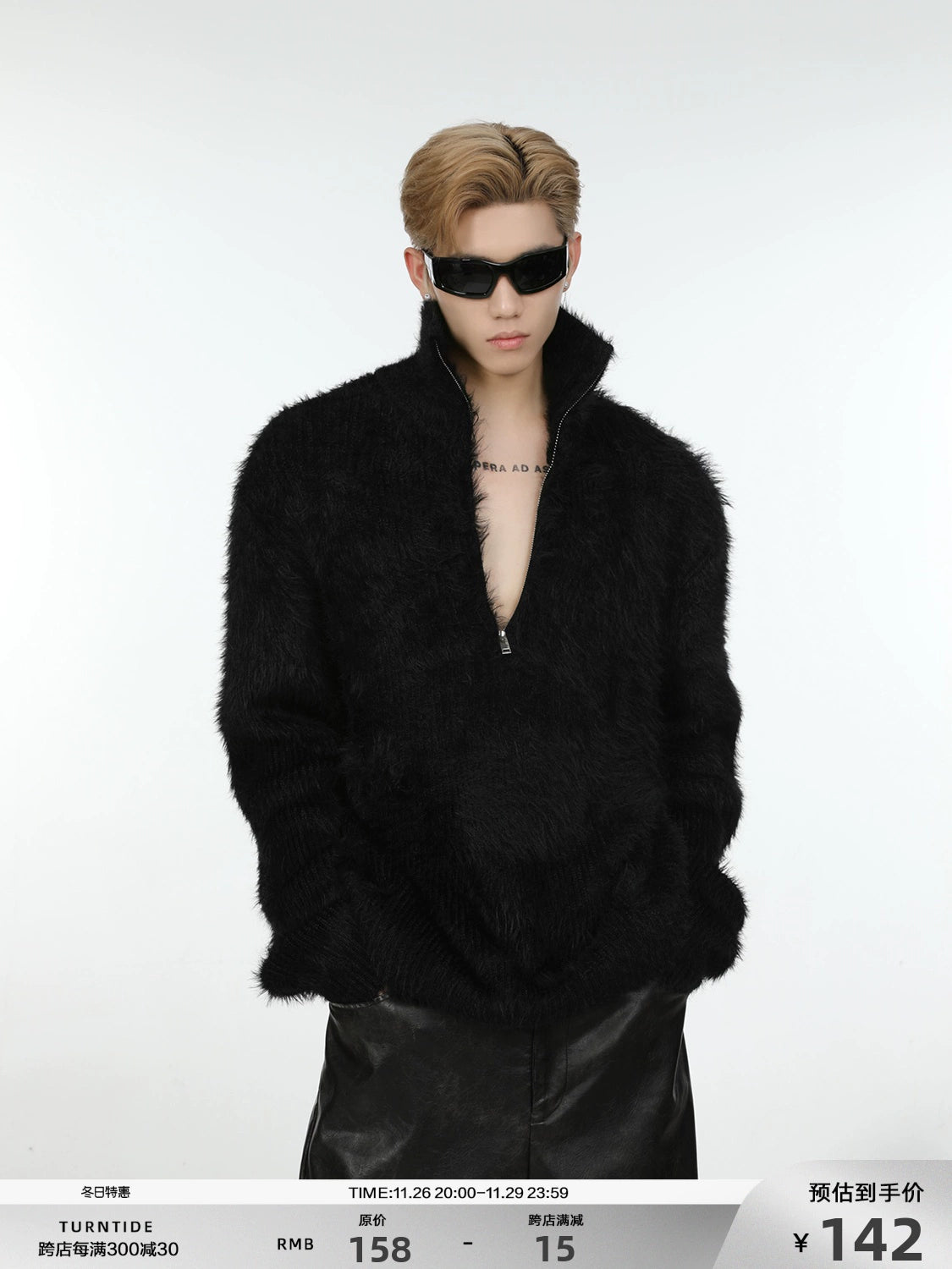 【24s Dec.】Half-Zip High Neck Knit Sweater ArtsKoreanMan