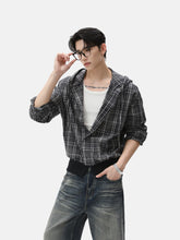 Vintage Plaid Hooded Jacket