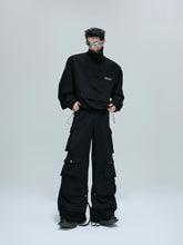 【25s Oct.】Casual Stand Collar Cropped Sweatshirt/Ribbon Pocket Pants