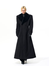 【25s Nov.】Elegant Long Trench Coat with Fur Collar