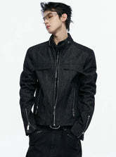Raw Denim Biker Jacket