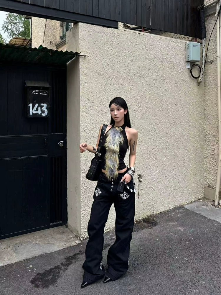 【25s Aug.】Curved Blade Double-Cuff Buttoned Canvas Pants